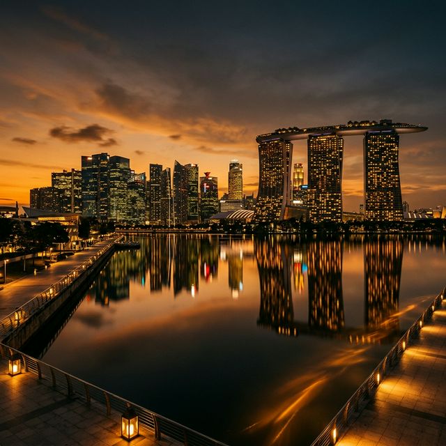 Wealth Accumulation — Marina Bay golden hour